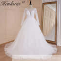 Robe De Mariée Princesse épaule Dénudée Dentelle - Grande Traîne 50cm, Modale, Dos Lacé, HEULORIA - 1