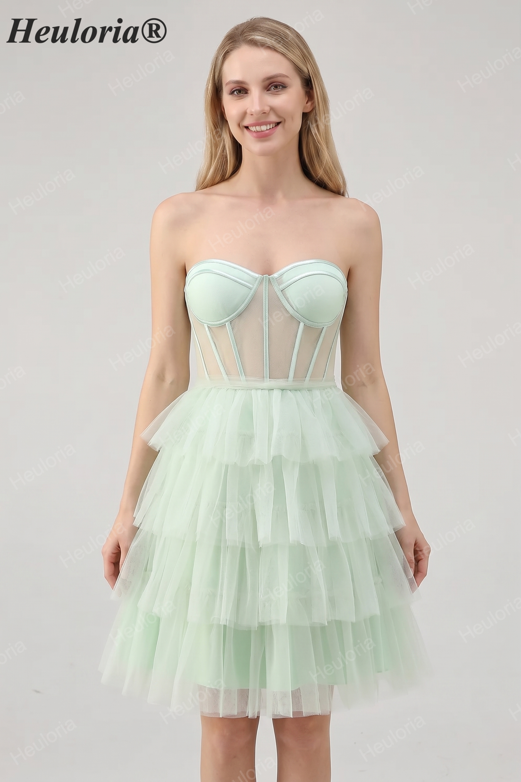 Mint Green Corset Homecoming Dress ED-330