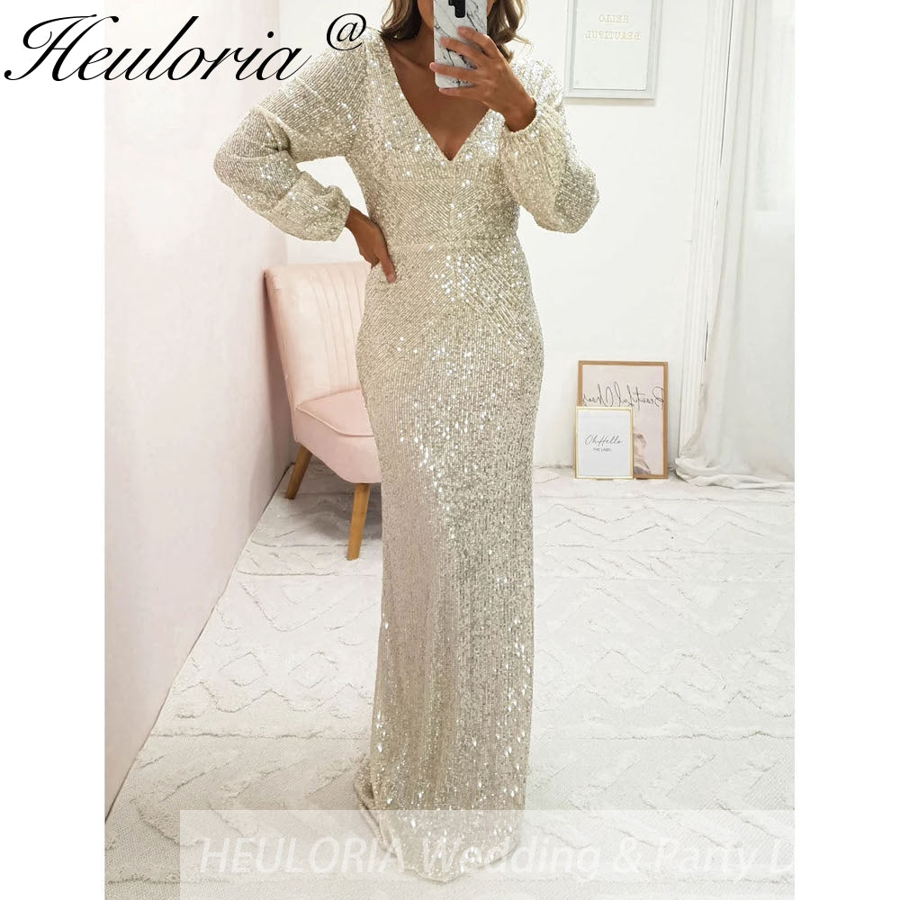 Customized Sequin Long Sleeves style mermaid evening dresses vestidos formales vestidos de fiesta robe de soiree de mariage