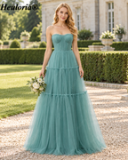 heuloria-Eucalyptus Strapless Tiered Tulle Bridesmaid Dress-ed-536