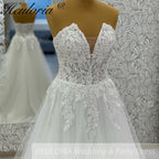 elegant A line wedding dress Sweetheart lace beading bride dress Robe De Mariee Wedding Bride Dress long train AL-1034