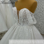 HEULORIA Sparkly Glitter Wedding dress Off The Shoulder 2025 Luxury Women Church Beach Bride Dresses Floral Lace Customized BA-1108