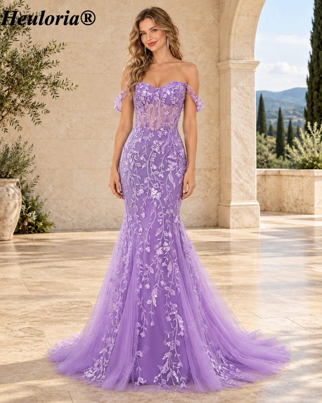 heuloria-Off-the-Shoulder Floral Mermaid Prom Dress with Sheer Corset-ed-427