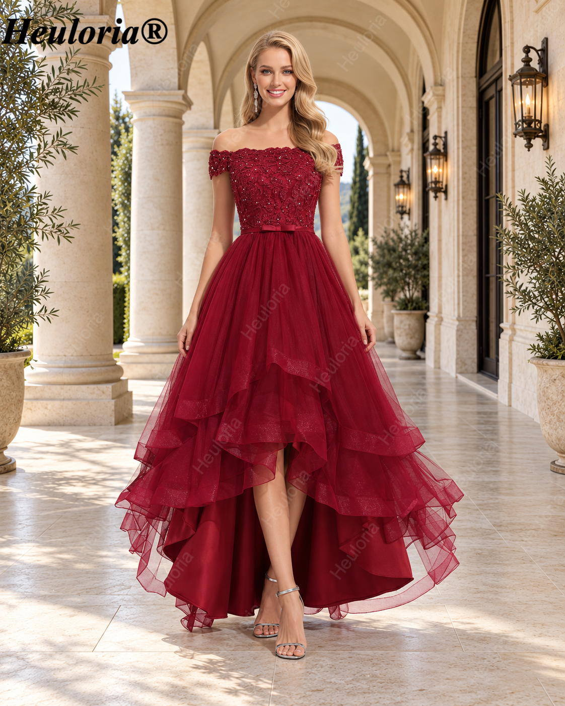 heuloria-Burgundy Off-the-Shoulder Lace High-Low Tulle Evening Dress-ed-171