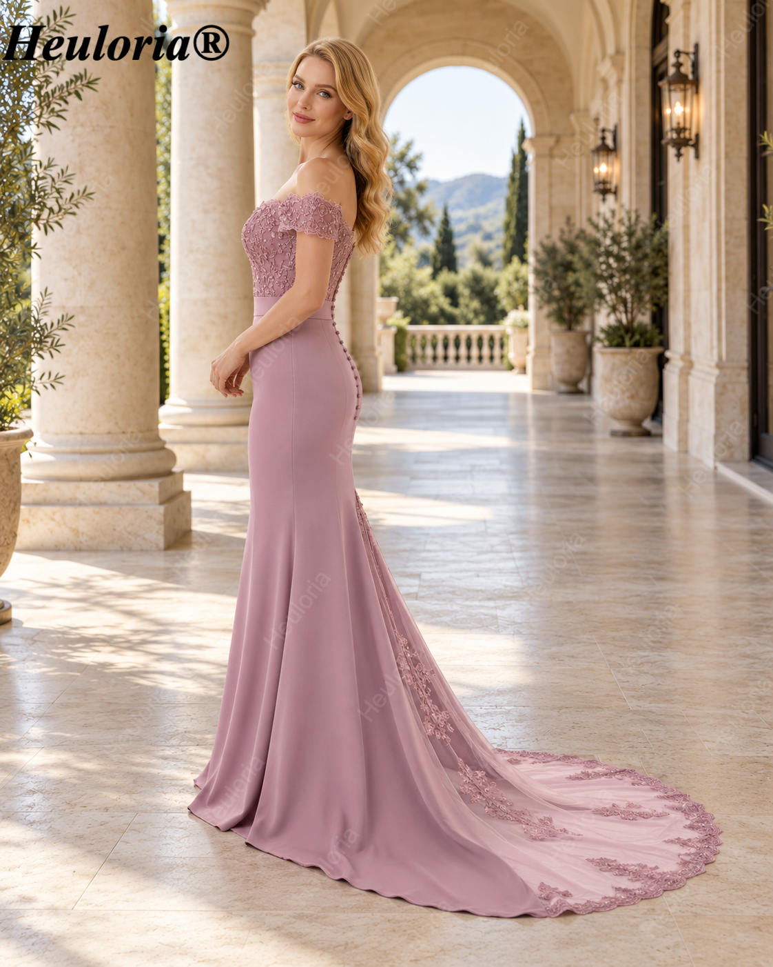heuloria-Off-the-Shoulder Lace Mermaid Evening Dress with Illusion Train-ed-85