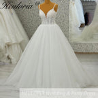 HEULORIA  elegant A line wedding dress Spaghetti Strap lace applique bridal dress Robe De Mariee Wedding Bride Dress AL-1095