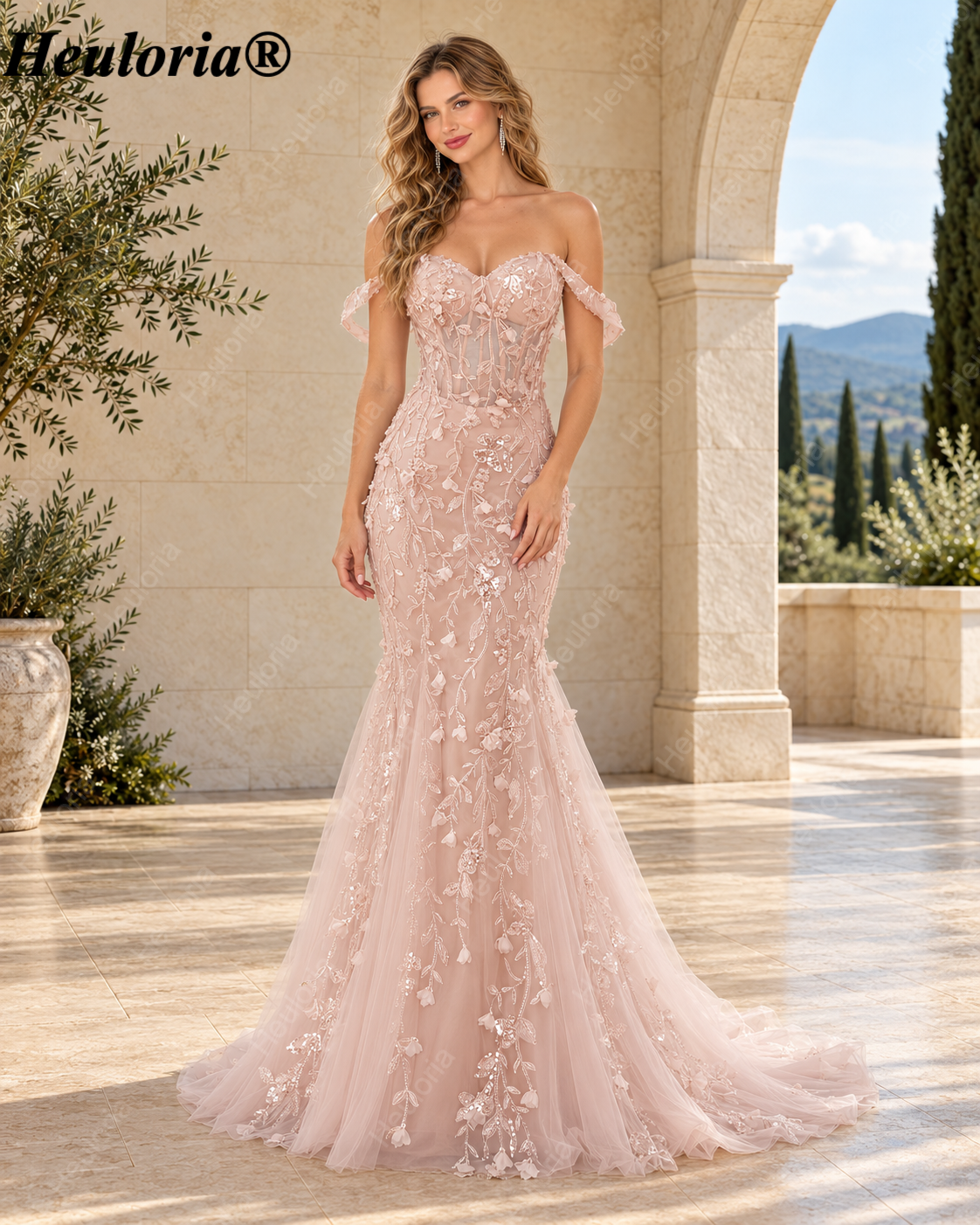 heuloria-Off-the-Shoulder Floral Mermaid Prom Dress with Sheer Corset-ed-427