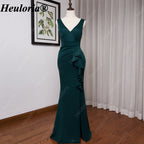 heuloria-V-Neck Satin Mermaid Evening Dress with Cascading Ruffle and Slit-ed-10