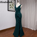 heuloria-V-Neck Satin Mermaid Evening Dress with Cascading Ruffle and Slit-ed-10