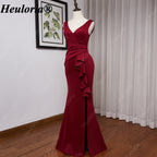 heuloria-V-Neck Satin Mermaid Evening Dress with Cascading Ruffle and Slit-ed-10