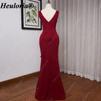 heuloria-V-Neck Satin Mermaid Evening Dress with Cascading Ruffle and Slit-ed-10