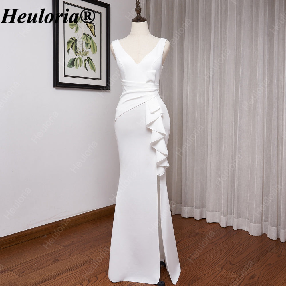 heuloria-V-Neck Satin Mermaid Evening Dress with Cascading Ruffle and Slit-ed-10