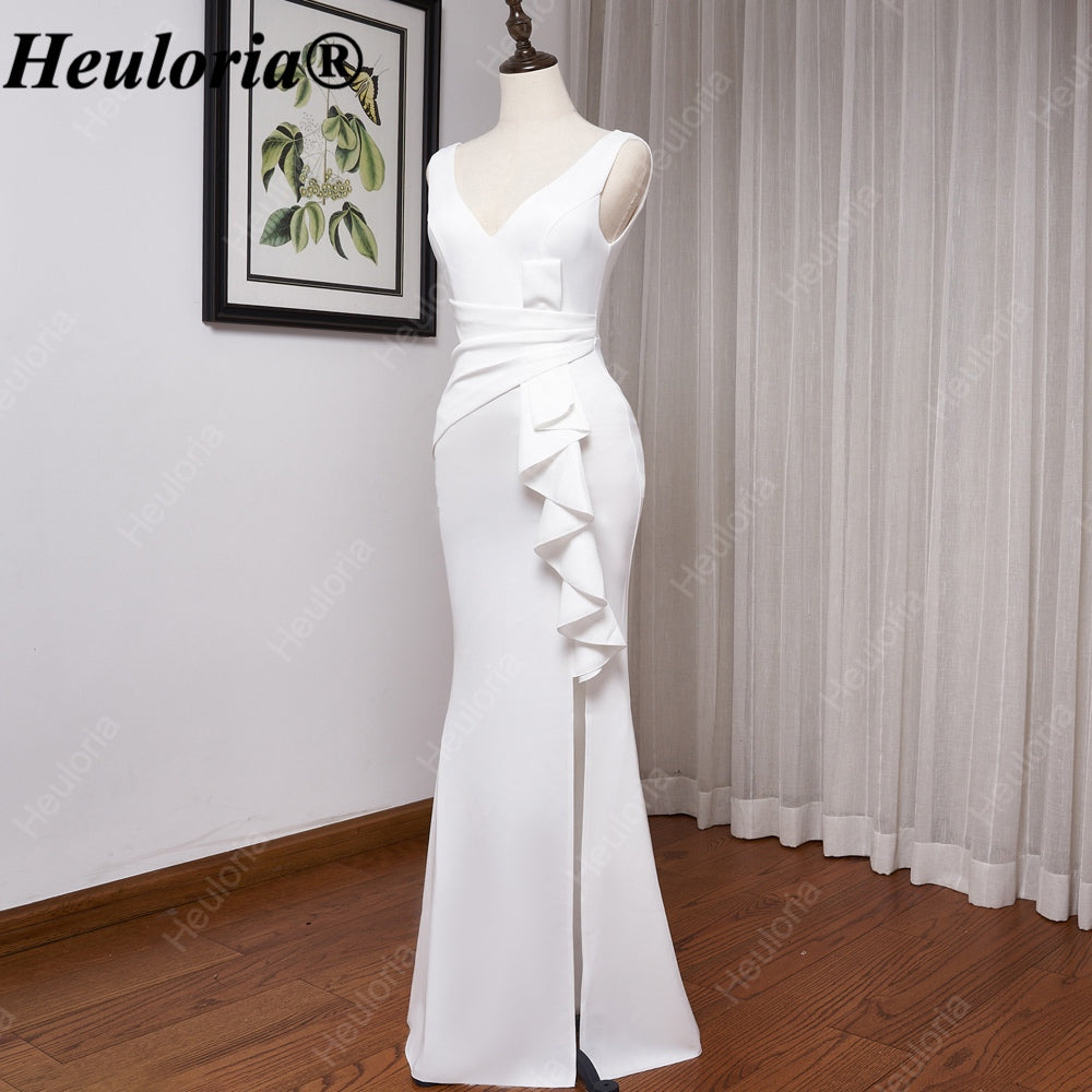 heuloria-V-Neck Satin Mermaid Evening Dress with Cascading Ruffle and Slit-ed-10