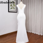 heuloria-V-Neck Satin Mermaid Evening Dress with Cascading Ruffle and Slit-ed-10