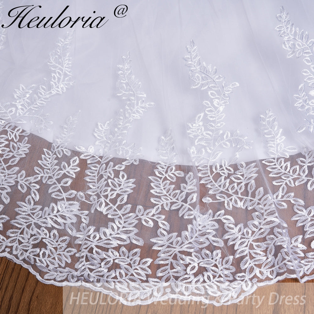 HEULORIA princess wedding dress long sleeve lace applique bride dress lace up Robe De Mariee BA-557