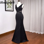 heuloria-V-Neck Cutout Mermaid Evening Dress with Beaded Back-ed-14