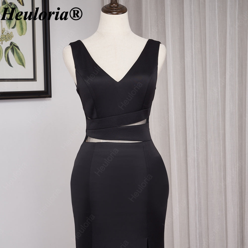 heuloria-V-Neck Cutout Mermaid Evening Dress with Beaded Back-ed-14