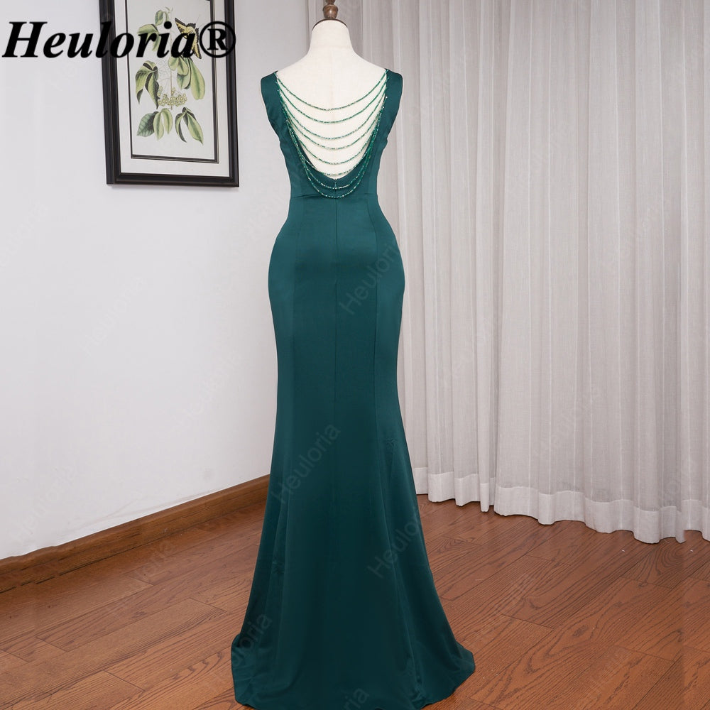 heuloria-V-Neck Cutout Mermaid Evening Dress with Beaded Back-ed-14