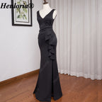 heuloria-V-Neck Satin Mermaid Evening Dress with Cascading Ruffle and Slit-ed-10