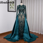 heuloria-Long Sleeve Sequin Evening Dress with Overskirt and Train-ed-58-2