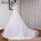 HEULORIA elegant off shoulder wedding dress lace Princess bridal dress Robe De Mariee Wedding Bride Dress BA-690