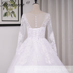 HEULORIA princess wedding dress long sleeve lace beading bride dress plus size robe de mariee Wedding gown BA-702