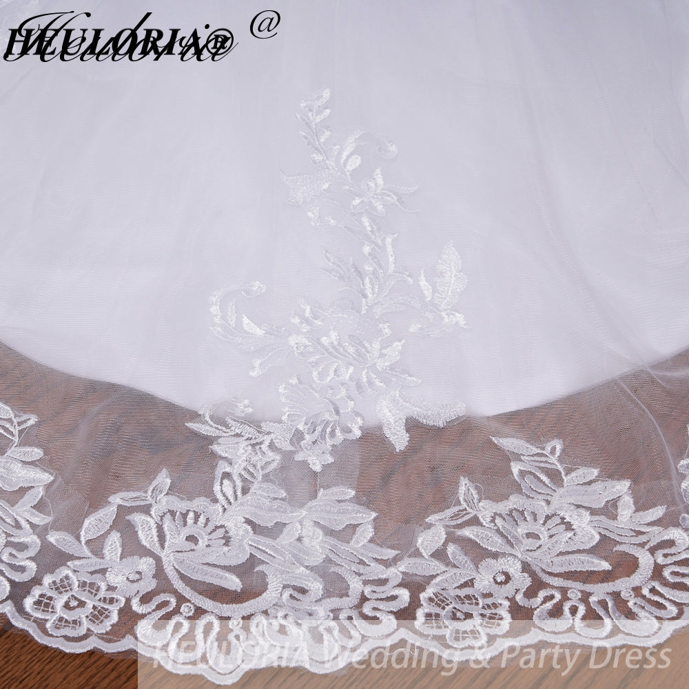 HEULORIA elegant Mermaid Wedding Dresses O neck lace applique Bride dres Robe de mariage customize ME-619