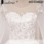 HEULORIA Princess Ball Gown Wedding Dress long sleeve sweetheart plus size robe de mariee Lace beading bride dress court train BA-653