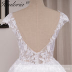 HEULORIA  Elegant lace applique ball gown princess Wedding Dress V neck plus size shinny skirt bridal dress robe de mariee BA-642