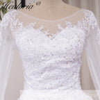 HEULORIA Princess Ball Gown Wedding Dress long sleeve sweetheart plus size robe de mariee Lace beading bride dress court train BA-VN8191