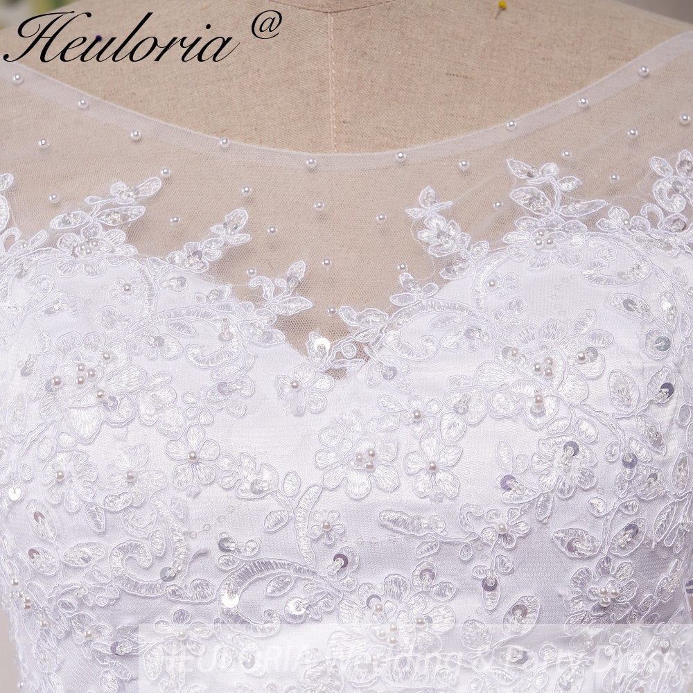 HEULORIA Princess Ball Gown Wedding Dress long sleeve sweetheart plus size robe de mariee Lace beading bride dress court train BA-VN8191