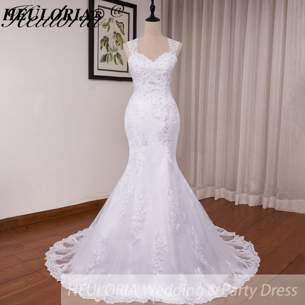 HEULORIA vintage Mermaid Wedding Dress sweetheart lace beading bride dress Robe de mariage customize ME-1231