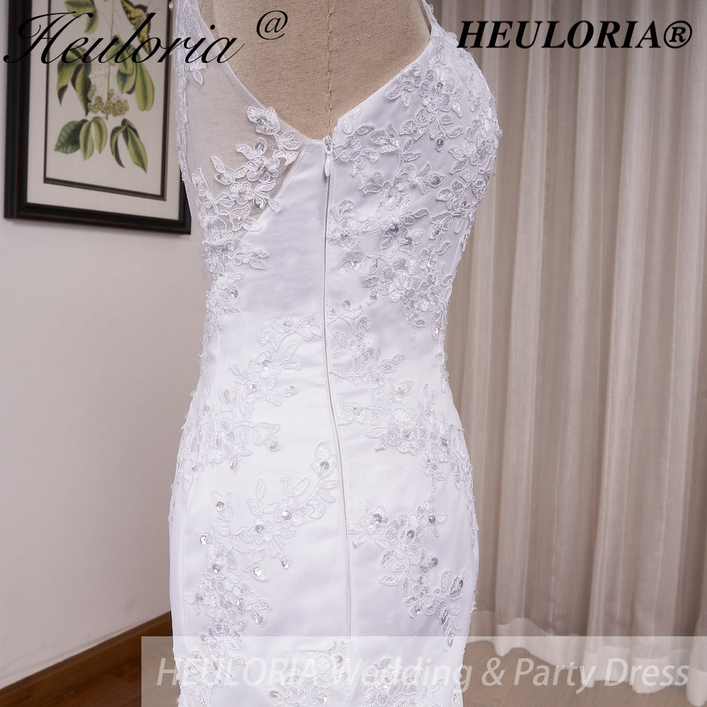 HEULORIA vintage Mermaid Wedding Dress sweetheart lace beading bride dress Robe de mariage customize ME-1231
