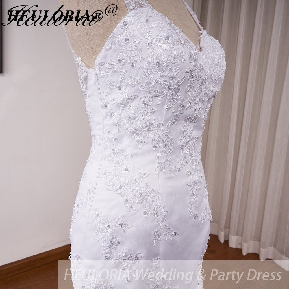 HEULORIA vintage Mermaid Wedding Dress sweetheart lace beading bride dress Robe de mariage customize ME-1231
