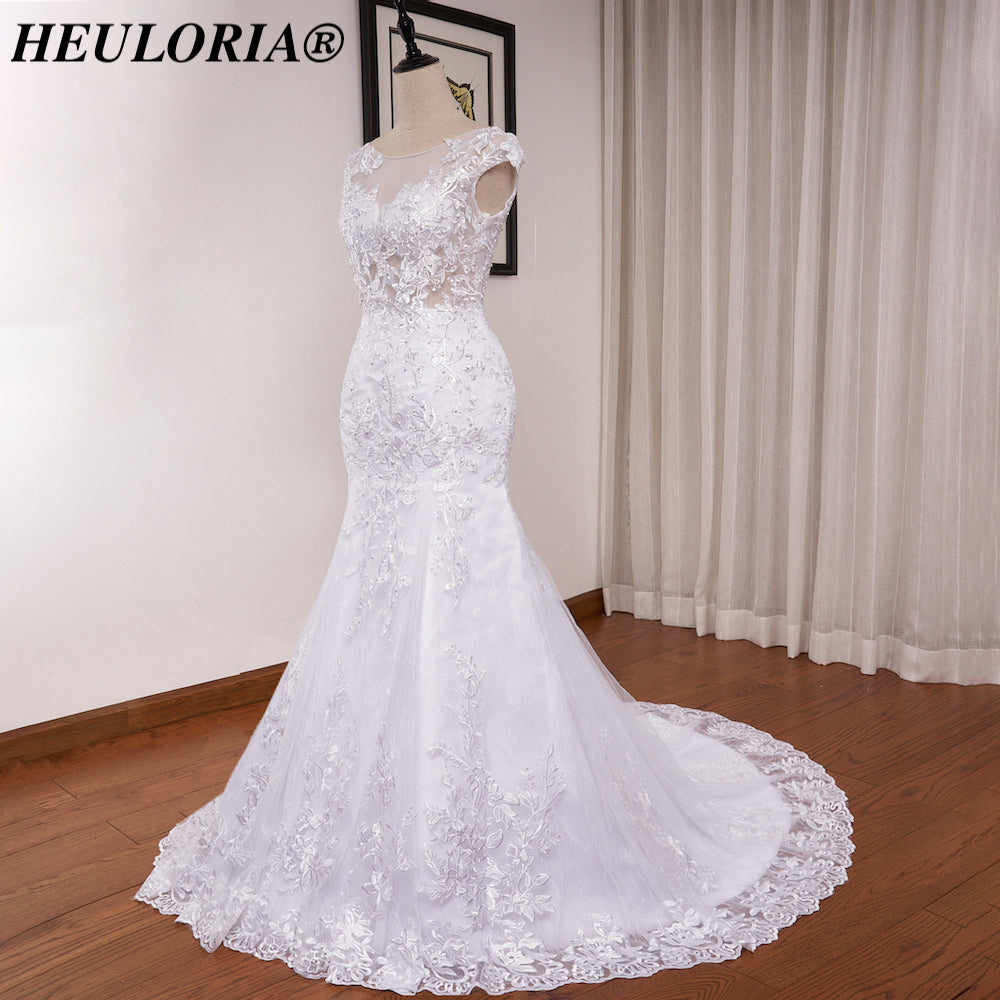 Illusion Lace Mermaid Wedding Dress