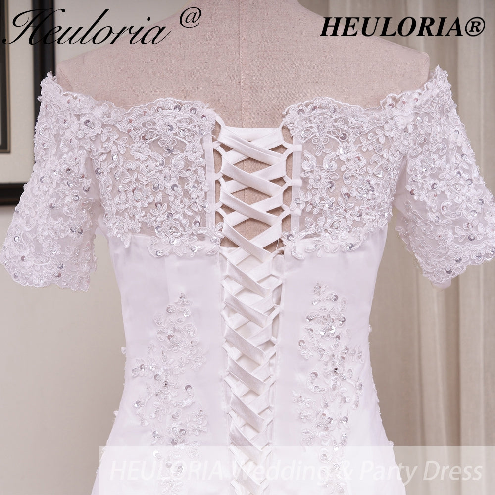 HEULORIA off shoulder Mermaid Wedding Dresses lace up plus size Bride Dress Robe de mariage customize ME-51009
