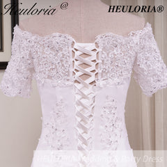 HEULORIA off shoulder Mermaid Wedding Dresses lace up plus size Bride Dress Robe de mariage customize ME-51009
