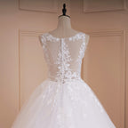 HEULORIA princess wedding dress V neck lace applique shinny sequined skirt bride dress ball gown wedding gown BA-537