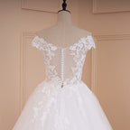 HEULORIA princess wedding dress off shoulder lace applique bride dress plus size robe de mariee BA-546