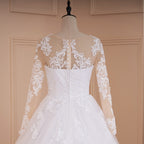 HEULORIA Princess Ball Gown Wedding Dress long sleeve bride dress O neck plus size robe de mariee Lace beading  Bridal Gown BA-539