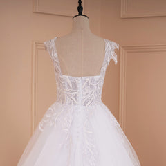 HEULORIA elegant off shoulder wedding dress A line lace applique bridal dress Robe De Mariee Wedding Bride Dress