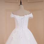 HEULORIA Princess Ball Gown Wedding Dress off shoulder bride dress lace up plus size robe de mariee Lace beading Wedding Bridal Gown BA-573