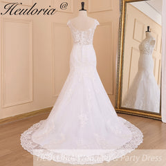 HEULORIA vintage Mermaid Wedding Dress sweetheart lace beading bride dress Robe de mariage customize ME-621