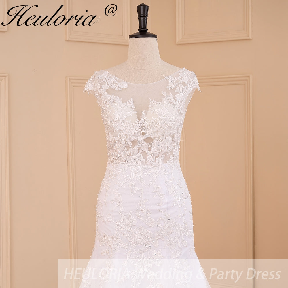 HEULORIA vintage Mermaid Wedding Dress sweetheart lace beading bride dress Robe de mariage customize ME-621 Immagine secondaria del prodotto