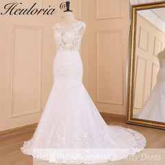 HEULORIA vintage Mermaid Wedding Dress sweetheart lace beading bride dress Robe de mariage customize ME-621