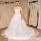 elegant A line wedding dress off shoulder lace beading bride dress Robe De Mariee Wedding Bride Dress long train AL-782A