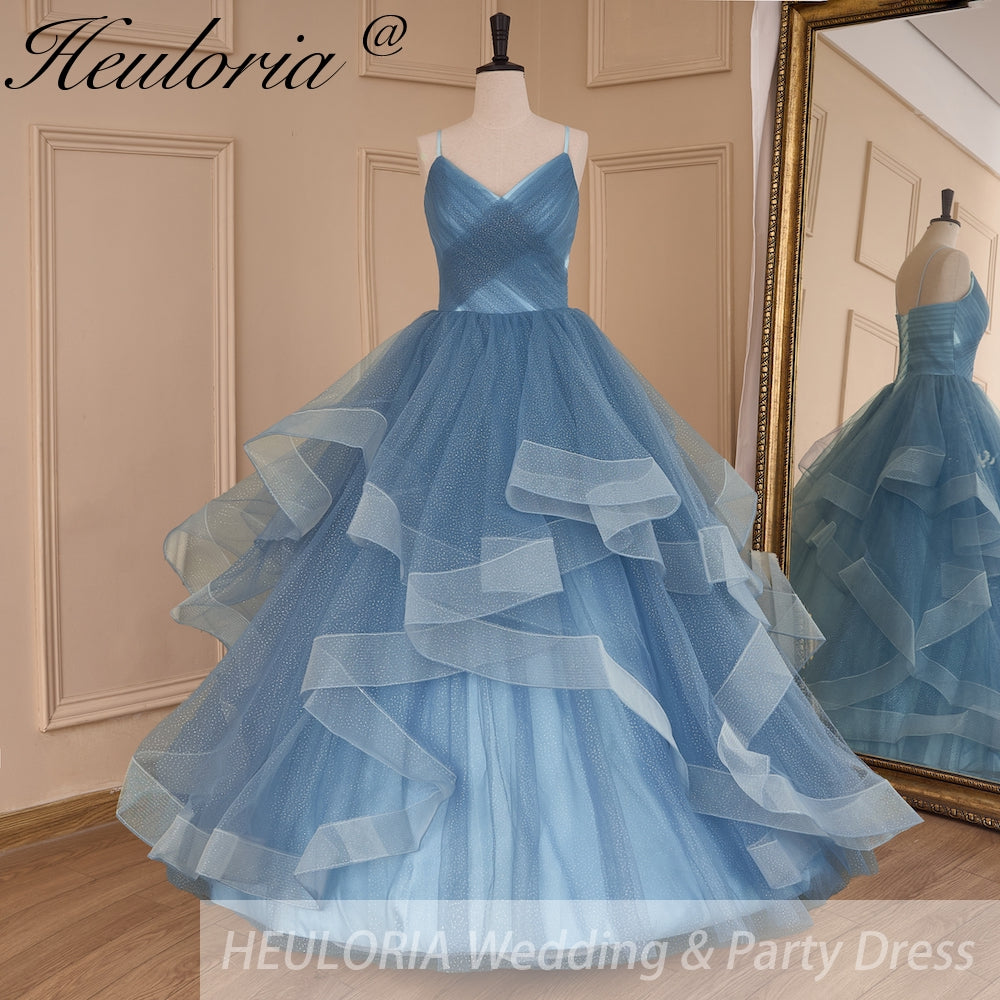 HEULORIA elegant  A line wedding dress shinny tulle bride dress Robe De Mariee Wedding Bride Dress AL-799 Secondary image