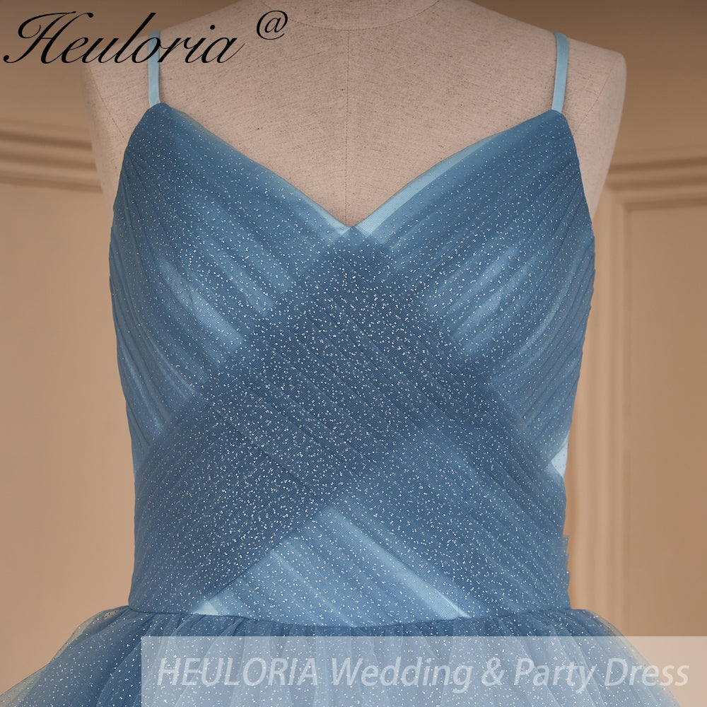 HEULORIA elegant  A line wedding dress shinny tulle bride dress Robe De Mariee Wedding Bride Dress AL-799