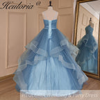 HEULORIA elegant  A line wedding dress shinny tulle bride dress Robe De Mariee Wedding Bride Dress AL-799