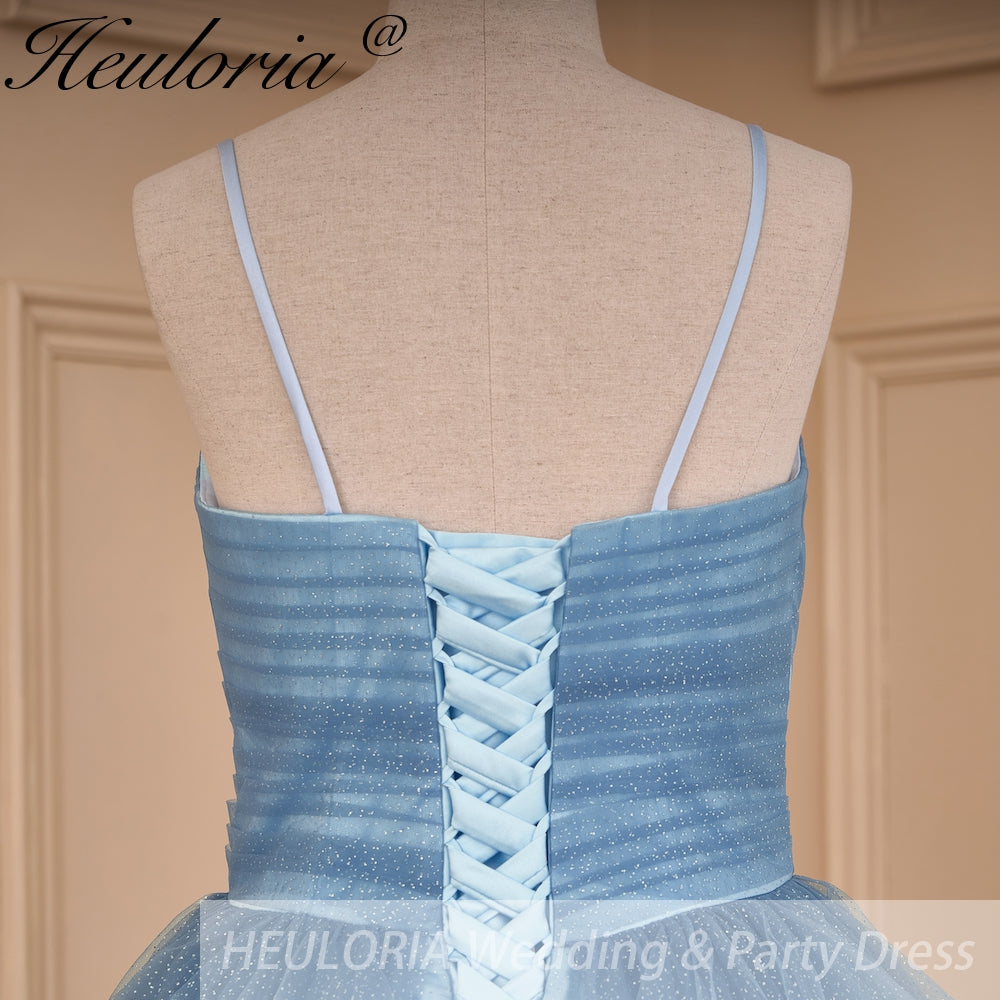 HEULORIA elegant  A line wedding dress shinny tulle bride dress Robe De Mariee Wedding Bride Dress AL-799